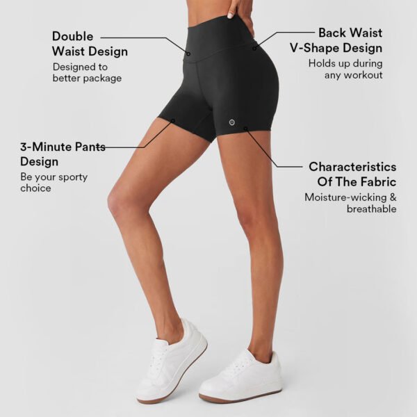 Tummy Control Cinched High Waisted Biker Short - Image 3