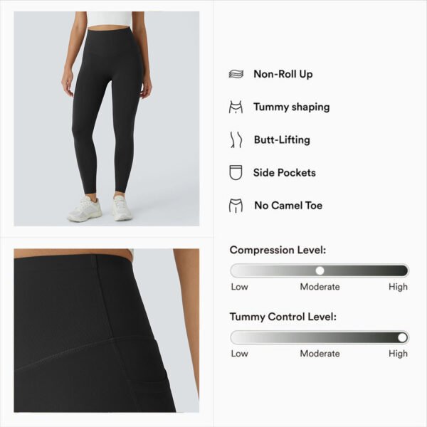High Waisted Side Pocket Shaping Training 7/8 Leggings - Image 3