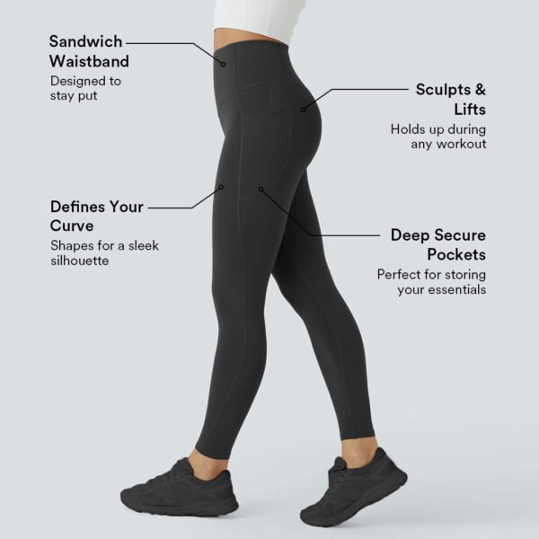 High Waisted Side Pocket Shaping Training 7/8 Leggings - Image 2