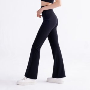 High Waisted Back Side Pocket Slight Flare Work Pants